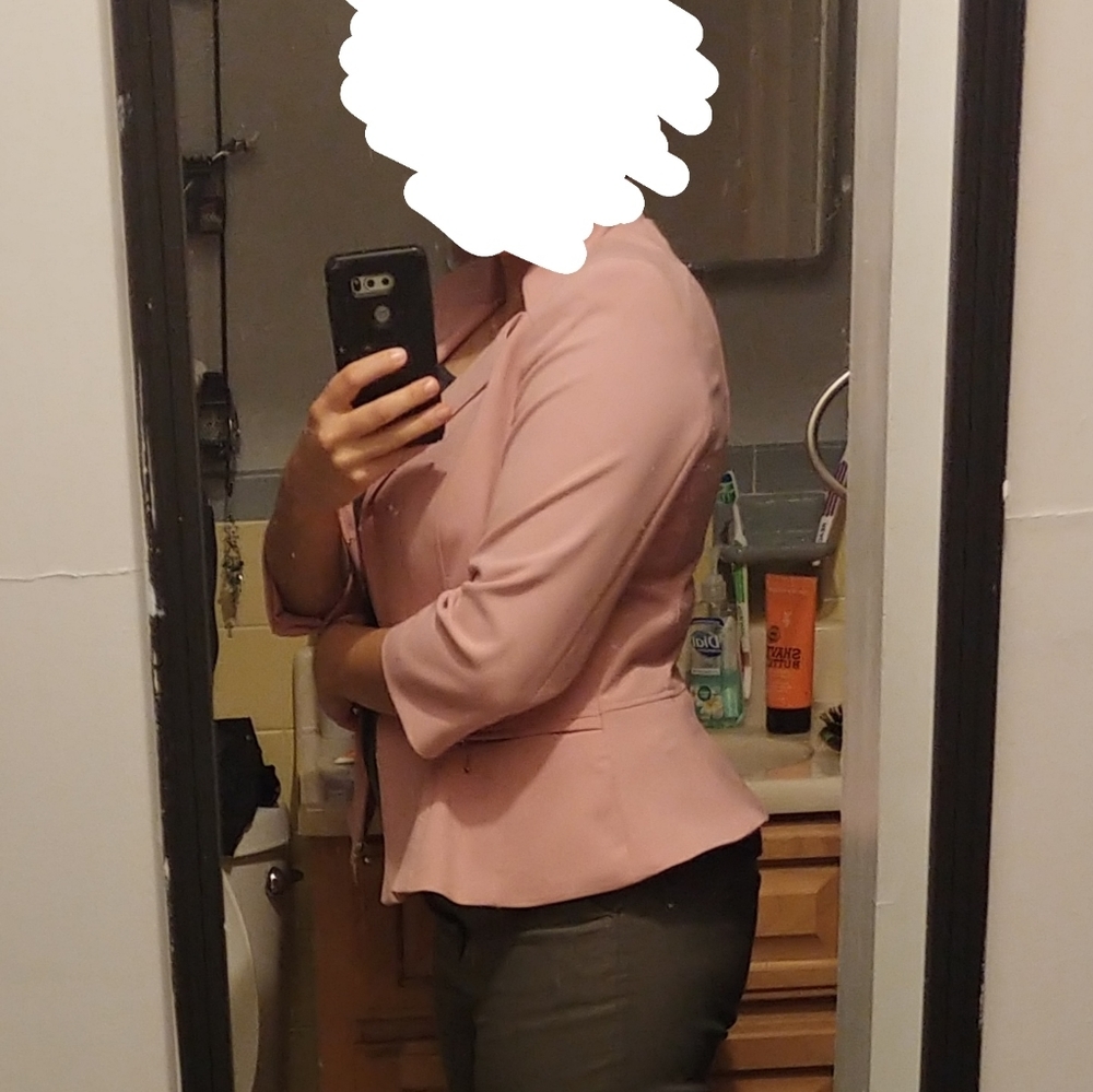 White House Black Market Pink Peplum Jacket